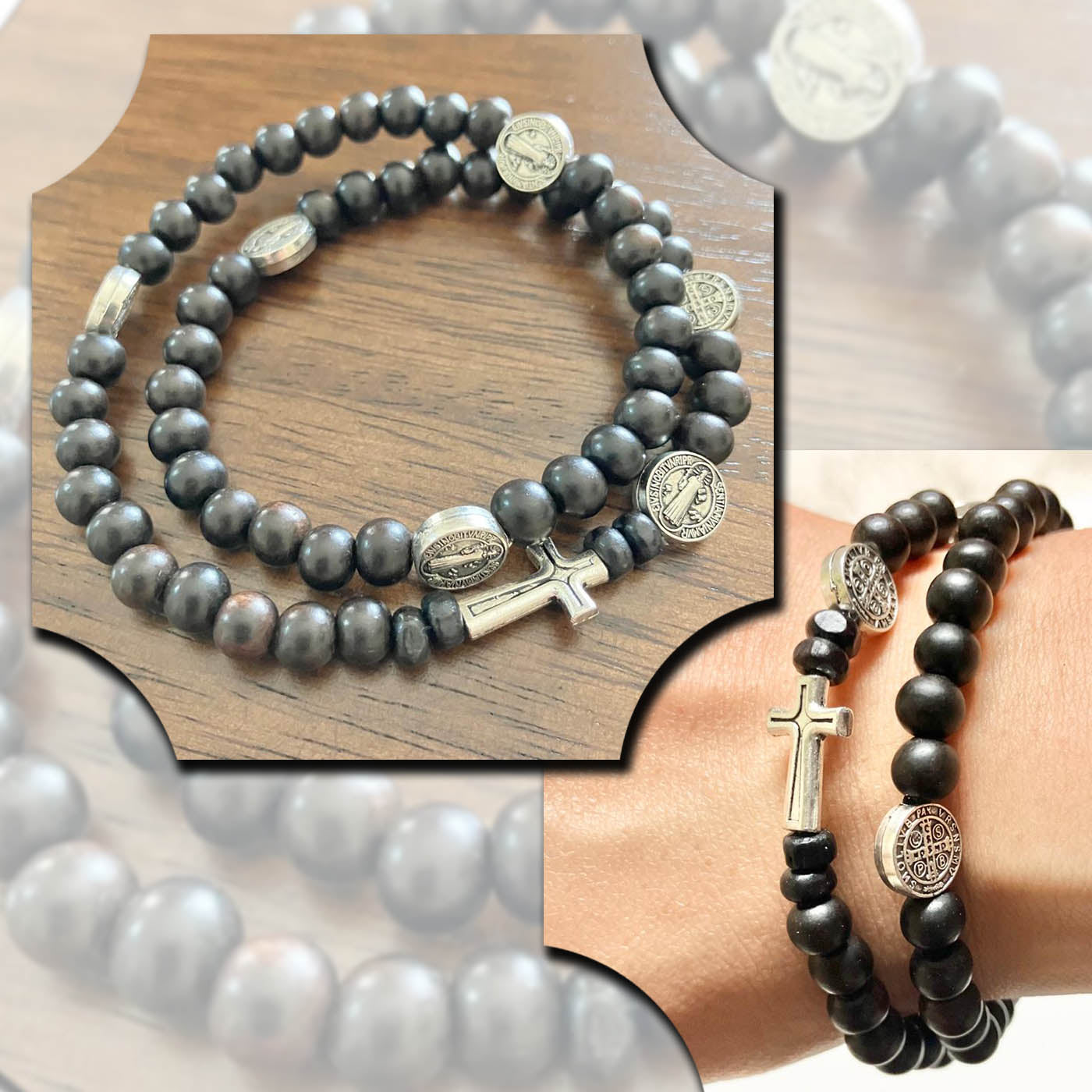 Rosary Bracelet (large, black)